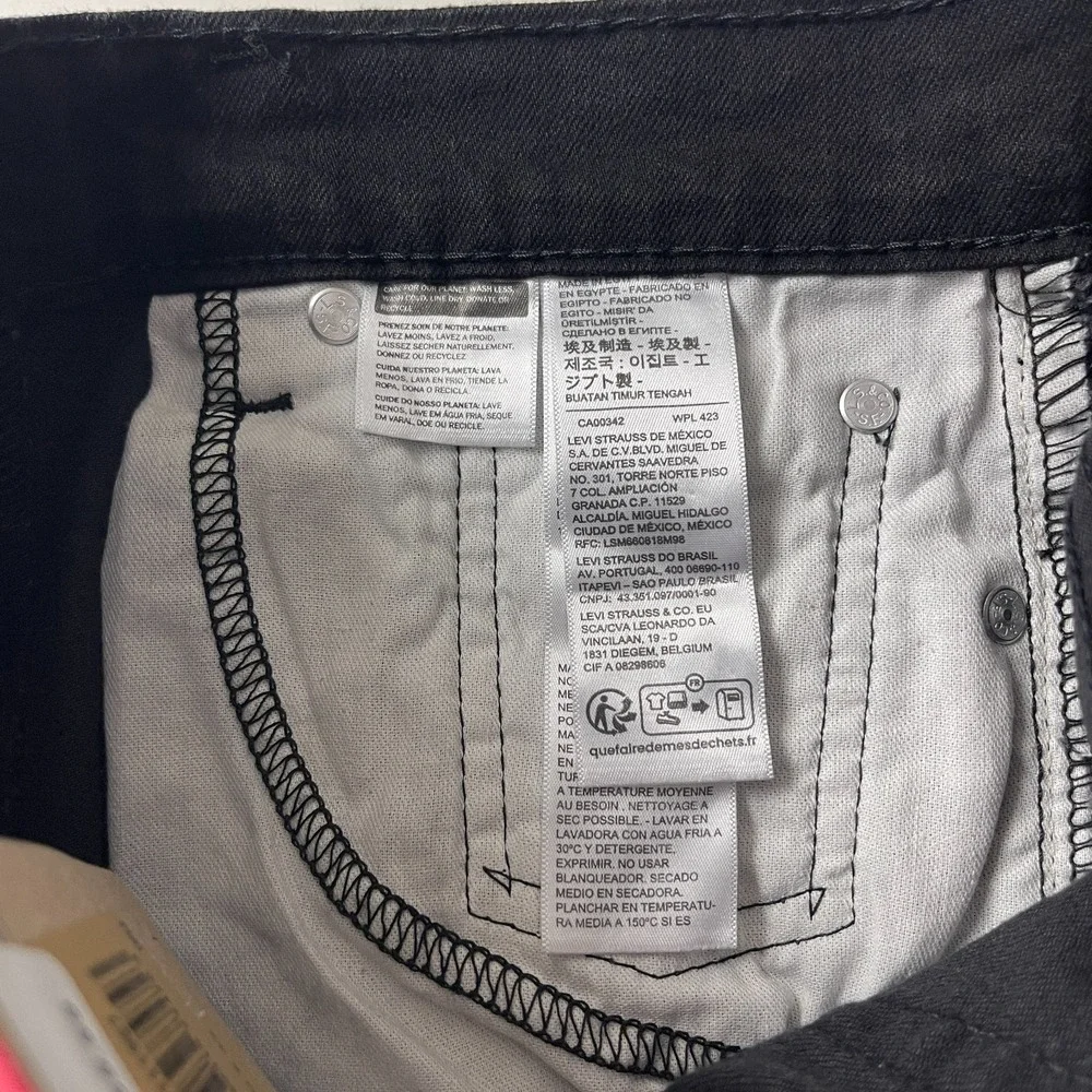 Levis Jeans Mens 30x32 Black 511 Slim Dark Wash Stretch Denim Grunge Goth Rock
